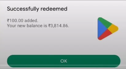 successfully redeemed google play gift card free